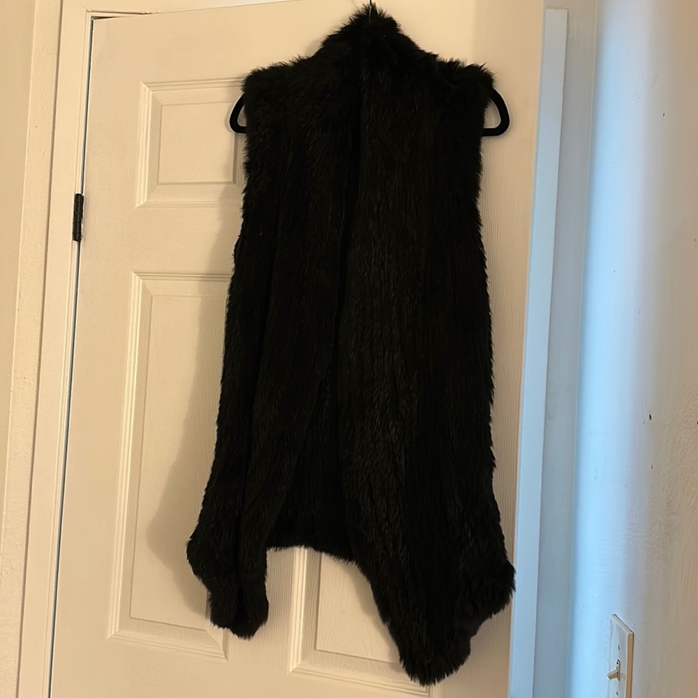 June black rabbit fur vest